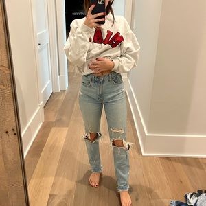 Abercrombie high rise mom jeans